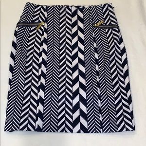 Michael Kors navy & white stretch pencil skirt.